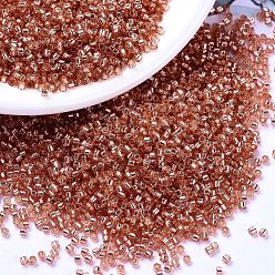 (DB2151) Дуракоат Окрашенный Розовый Медный с Серебряной Подкладкой  Бусины miyuki delica, цилиндр, японский бисер, 11/0, (db 2151) окрашенная в серебристый цвет медно-розовая медь, 1.3x1.6 мм, отверстия: 0.8 мм, около 10000 шт / мешок, 50 г / мешок