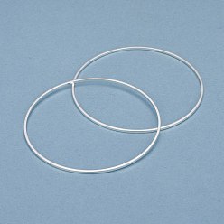 Посеребрённый Латунные соединительные колечки, долговечный, круглые кольца, 925 серебро покрытием, 50x1 мм, внутренний диаметр: 48 мм