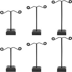 Черный Акриловые наборы выставочных стендов серьги, чёрные, 1-1/8x2-1/2x3-3/8 дюйм (3x6.5x8.5 см)