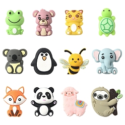 (52) Непрозрачная лаванда 12 шт. 12 стили силиконовые фокусные бусины, животная тема, разноцветные, 24~36.5x17~33x9~16.5 мм, отверстие : 2~3 мм, 1 шт / стиль