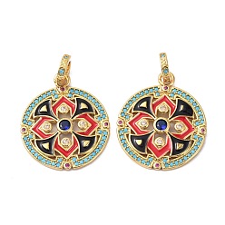 (52) Непрозрачная лаванда Латуни циркония кубической подвески, с целью перехода в кольце, долговечный, без свинца и без кадмия, плоско-круглые, реальный 18 k позолоченный, разноцветные, 24x20x2.5 мм, Перейти кольцо: 7x2 мм, 4 мм внутренним диаметром