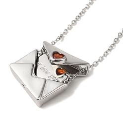 Шоколадный Кулон из микро-паве из латуни с цирконом, ожерелье-конверт-медальон, реальный 18 k позолоченный, цвет шоколада, 18.43~18.66 дюйм (46.8~47.4 см)