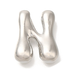 Letter N Стойки обшивки латунные подвески, без кадмия и без свинца, подвески с буквой az~z, Письмо N, 21x17.5x7 мм, отверстие : 2.5x3 мм