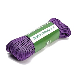 Medium Purple 550 Paracord Polyester Parachute Cord, 7 Strand Core Cord, Round, Medium Purple, 4mm, about 33.90 Yards(31m)/Bundle
