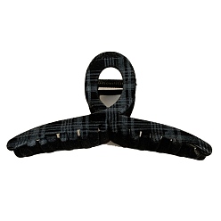 Черный Корейский клетчатый бархатный зажим, заколки-когти для волос с флокированием, заколка для волос, украшение для волос, длинный ряд, чёрные, 130x60 мм