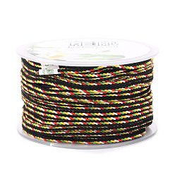 Черный Разноцветный декоративный нейлоновый витой шнур, нейлоновая веревка, для украшения дома, украшать костюмы, сумка на шнурках, чёрные, 2 мм, около 25.1 ярдов (23 м) / рулон