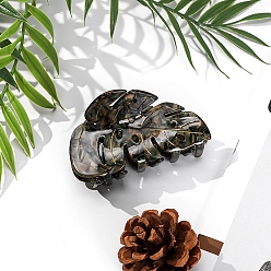 Коричневый Заколки для волос в форме когтей из ацетата целлюлозы, аксессуары для волос для женщин и девочек, лист, кофе, 93x65 мм