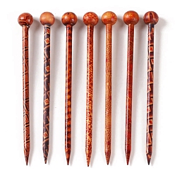 Chocolate Palitos de pelo de madera de estilo étnico, para mujeres niñas, chocolate, 130 mm, 12 unidades / bolsa