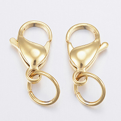 Golden Ion Plating(IP) 304 Stainless Steel Lobster Claw Clasps, Golden, 17x11.5x5.5mm, Hole: 7.5mm