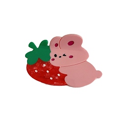 Бледно-Розовый Заколки для волос с когтями из ацетата целлюлозы (смола), кролик, аксессуары для волос для женщин и девочек, розовый жемчуг, 83x50 мм