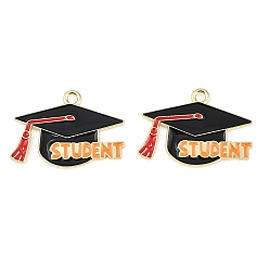 Разноцветный Подвески из эмали и сплава, шляпные прелести, золотые, красочный, 19x27x1 мм, отверстие : 2 мм