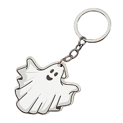 Ghost Деревянные брелки с принтом на Хэллоуин, украшения для сумок и кошельков, призрак, 9.5x4.5 см