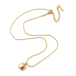 Золотой Колье с квадратной подвеской из синтетической ракушки, ионное покрытие (ip) 304 ювелирные изделия из нержавеющей стали для женщин, золотые, 15.94 дюйм (40.5 см)