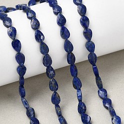 Ляпис-Лазурь Нитки бусины из натурального ляписа-лазури, слеза, граненые, 6x4x2.5 мм, отверстие : 0.6 мм, около 62~68 шт / нитка, 15.16~15.55'' (38.5~39.5 см)