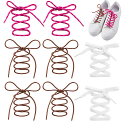 (52) Непрозрачная лаванда 4 пар 3 моделей шнурков из полиэстера и вощеного шнура, круглые, разноцветные, 1010x5 мм