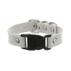 Белый Браслеты из искусственной кожи, сплава и пластика для мужчин и женщин, платина, белые, 9-7/8 дюйм (25 см)