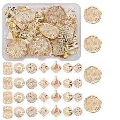 Light Gold Alloy Links Connectors, Mixed Shapes, Light Gold, 20x20x2mm, Hole: 1.8mm