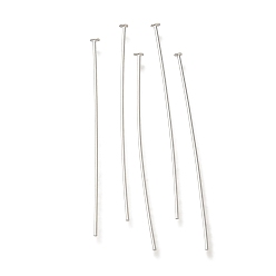 Посеребрённый Латунные шпильки с плоской головкой, без свинца и без кадмия, 925 серебро покрытием, 35x0.6 мм, Руководитель: 2 mm