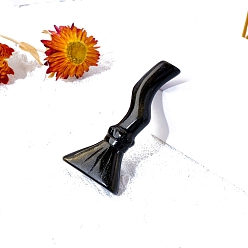 Золотой Обсидиан Украшения дисплея натурального золотого блеска обсидиана, украшения для домашнего офиса, волшебная метла, 70~80 мм