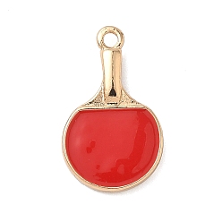 Другие Подвески из эмали и сплава, золотые, настольный теннис ракетка, 19.5x11.5x3 мм, отверстие : 1.6 мм