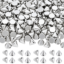 Серебро 200шт пластиковые бусины, конус, серебряные, 8x7.5 мм, отверстие : 1.2 мм