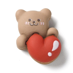 Медведь Непрозрачные кабошоны из смолы, мультяшные кабошоны для изготовления ювелирных изделий, медведь, 23.5x19x10 мм