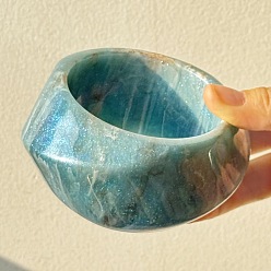 Светло-Синий Браслеты из смолы для женщин, с блеском порошок, голубой, внутренний диаметр: 2.60 дюйм (6.6 см)