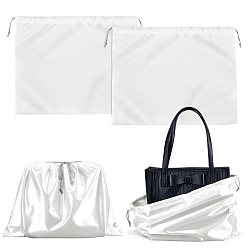 Белый 4 шт. атласные тканевые сумки, с веревками из полиэстера, прямоугольные, белые, 40x51x0.04 см