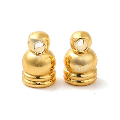 Real 18K Gold Plated Rack Plating Brass Cord Ends, End Caps, Lead Free & Cadmium Free Free, Long-Lasting Plated, Real 18K Gold Plated, 7x4x4mm, Hole: 1.2mm