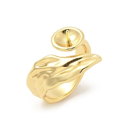 Золотой Латунный колышек для установки открытого манжетного кольца, для полуполых бусин , золотые, 5~15.5 мм, внутренний диаметр: 16 мм