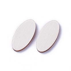 Antique White Undyed Wood Cabochons, Oval, Antique White, 24x12x2.5mm