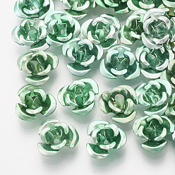 Средний Аквамарин Алюминия бисера, 3-лепестков цветка, средний аквамарин, 8.5~9x4.5 мм, отверстия: 1 мм, около 950 шт / мешок