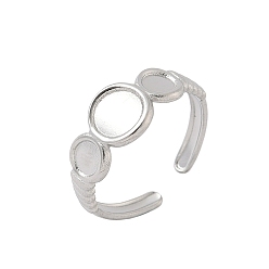 Нержавеющая Сталь Цвет 304 открытые манжеты из нержавеющей стали., Настройки колодки кольцо, плоско-круглые, цвет нержавеющей стали, лоток: 4 мм и 5.8 мм, 8 мм