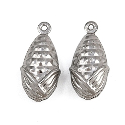 Нержавеющая Сталь Цвет 304 подвески из нержавеющей стали, Кукурузные прелести, анти-тускнение, цвет нержавеющей стали, 19x9x6 мм, отверстие : 1 мм