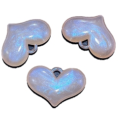 Розовый 94шт акриловые подвески, с блеском порошок, сердце, туманная роза, 37 мм