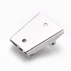 Платина Железная застежка, для изготовления боло галстуков, платина, 30x25x9 мм, отверстия: 2.5 mm, Внутренний диаметр: 4x20 mm