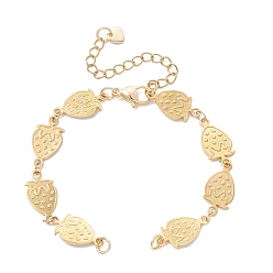 Золотой 304 изготовление браслета-цепочки из нержавеющей стали с клубничным звеном, золотые, 6-1/2 дюйм (16.5 см)