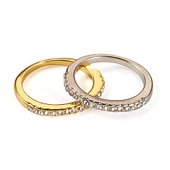 Золотой & Серебряный 2шт. 2 цветные кольца из сплава с кристаллами и стразами, золотой и серебряный, размер США 6 (16.5 мм)