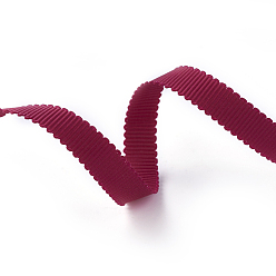 Темно-Красный Полиэстер Grosgrain ленты, петершам лента, для изготовления ювелирных изделий, темно-красный, 3/8 дюйм (10 мм), 50yards / рулон (45.72 м / рулон)