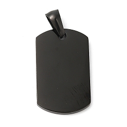 Noir Pendentifs en acier inoxydable, charme rectangle, placage ionique (ip), électrophorèse noir, 304mm, Trou: 25x15x2mm