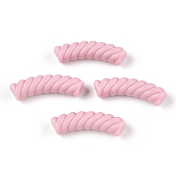 Pink Непрозрачные акриловые бусины, твист, изогнутая трубка, розовые, 33x10.5x8.5 мм, отверстие : 1.6 мм, о 308 шт / 500 г.