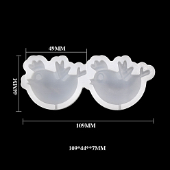 Птица Силиконовые формы для пищевой помадки на пасхальную тематику, для украшения торта поделки, цвет шоколада, конфеты, белые, Рисунок птицы, 109x44x7 мм, внутренний диаметр: 49 мм
