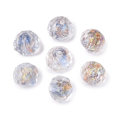 Cornflower Blue Handmade Foil Glass Beads, Rondelle, Faceted, Cornflower Blue, 10x7~8mm, Hole: 1~1.6mm