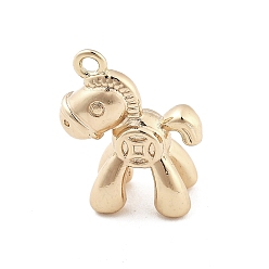 Лошадь Латунные микро проложить кубического циркония подвески, животные прелести, реальный 14 k позолоченный, лошадь, 14.5x12x6 мм, отверстие : 1.2 мм