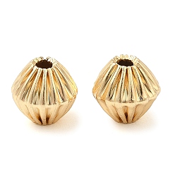 Настоящее золото 18K Латунные бусины, без свинца и без кадмия, долговечный, двухконусные, реальный 18 k позолоченный, 6x6x6 мм, отверстие : 1.5 мм