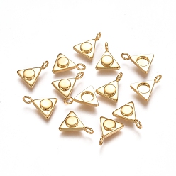 Golden 304 Stainless Steel Pendant Cabochon Settings, Triangle, Golden, Tray: 4mm, 11x9x2mm, Hole: 2mm