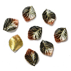 Коричневый Акриловые подвески, лист, кофе, 24~25x18~19x3~4 мм, отверстие : 1~1.4 мм