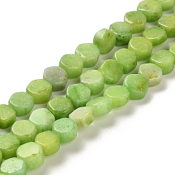 Зелено-Желтый Бусы из натурального доломита, окрашенные, шестиугольник, зеленый желтый, 7x6x3 мм, отверстие : 1.2 мм, около 66 шт / нитка, 16.34 дюйм (41.5 см)