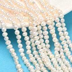Античный Белый Нити из натурального культивированного пресноводного жемчуга, картофель, класс a ++, старинный белый, 4.8~5.2 мм, отверстие : 0.6 мм, около 80 шт / нитка, 13.50'' (34.3 см)