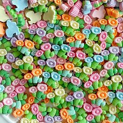 (52) Непрозрачная лаванда Непрозрачные кабошоны из смолы, цветок, разноцветные, 11x14x6 мм